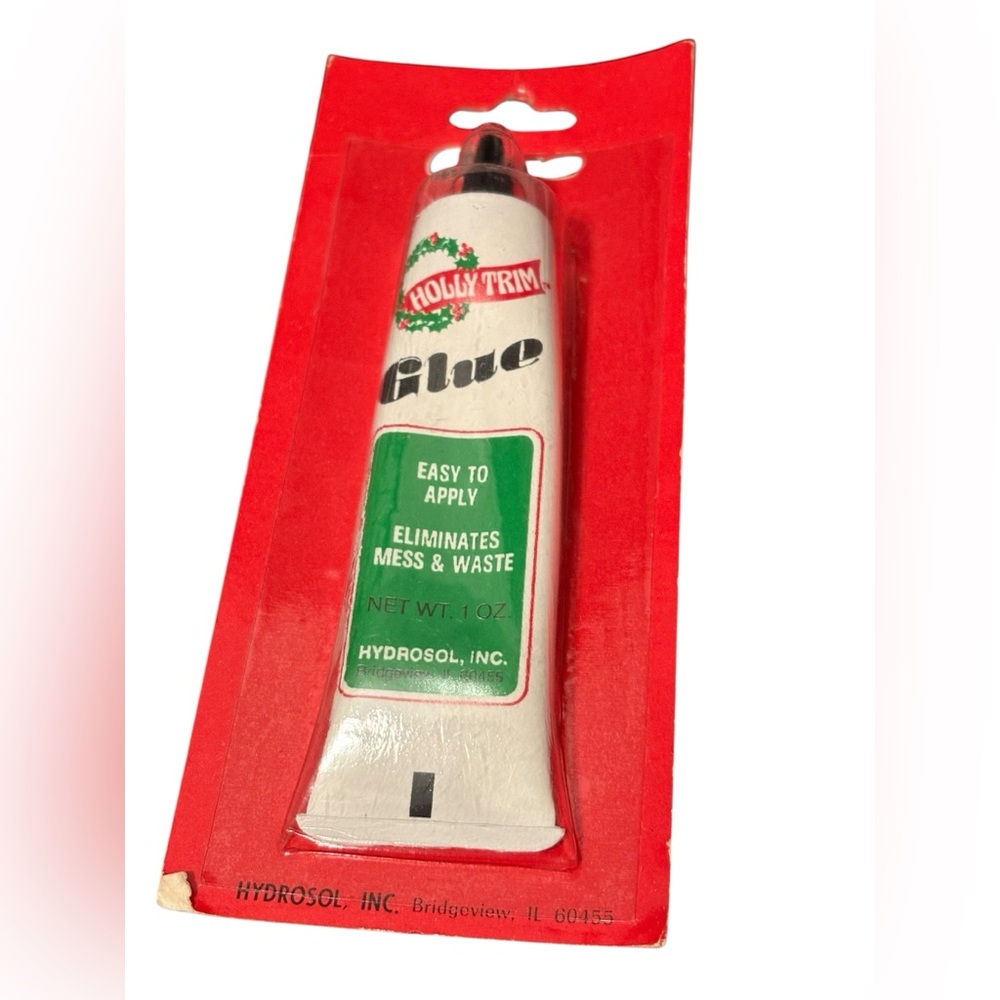 Vtg Holly Trim Glue Christmas Crafts 0.1 Oz Hydrosol Inc USA New NIB